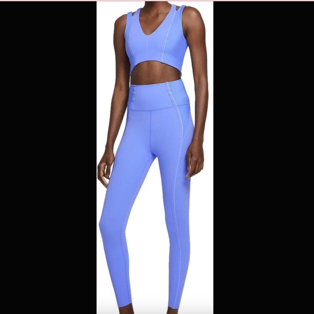 NWT Nike Yoga Luxe Dri-FIT Infinalon Jumpsuit – Royal Pulse/Aluminum- Size Small